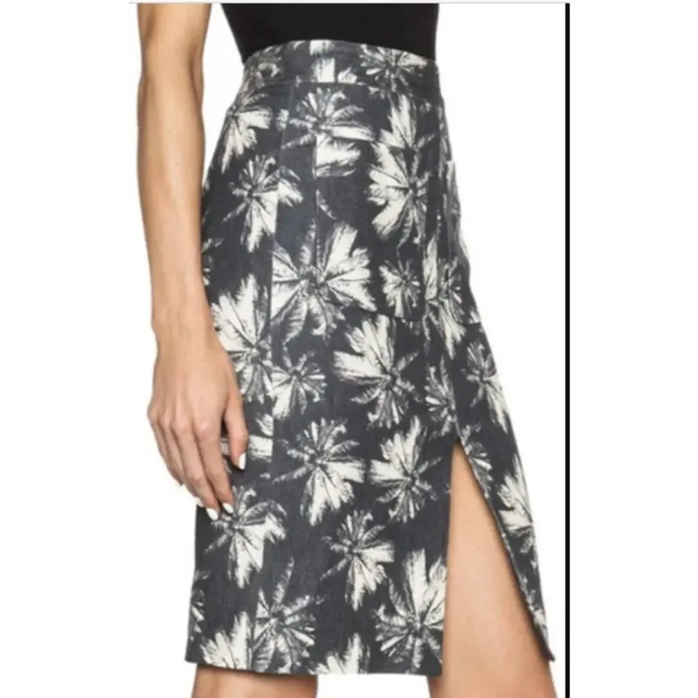 L'Agence Palm-Tree-Print Pencil Skirt Size 8‎